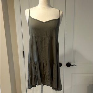 Ambiance Green Sleeveless Tiered Dress